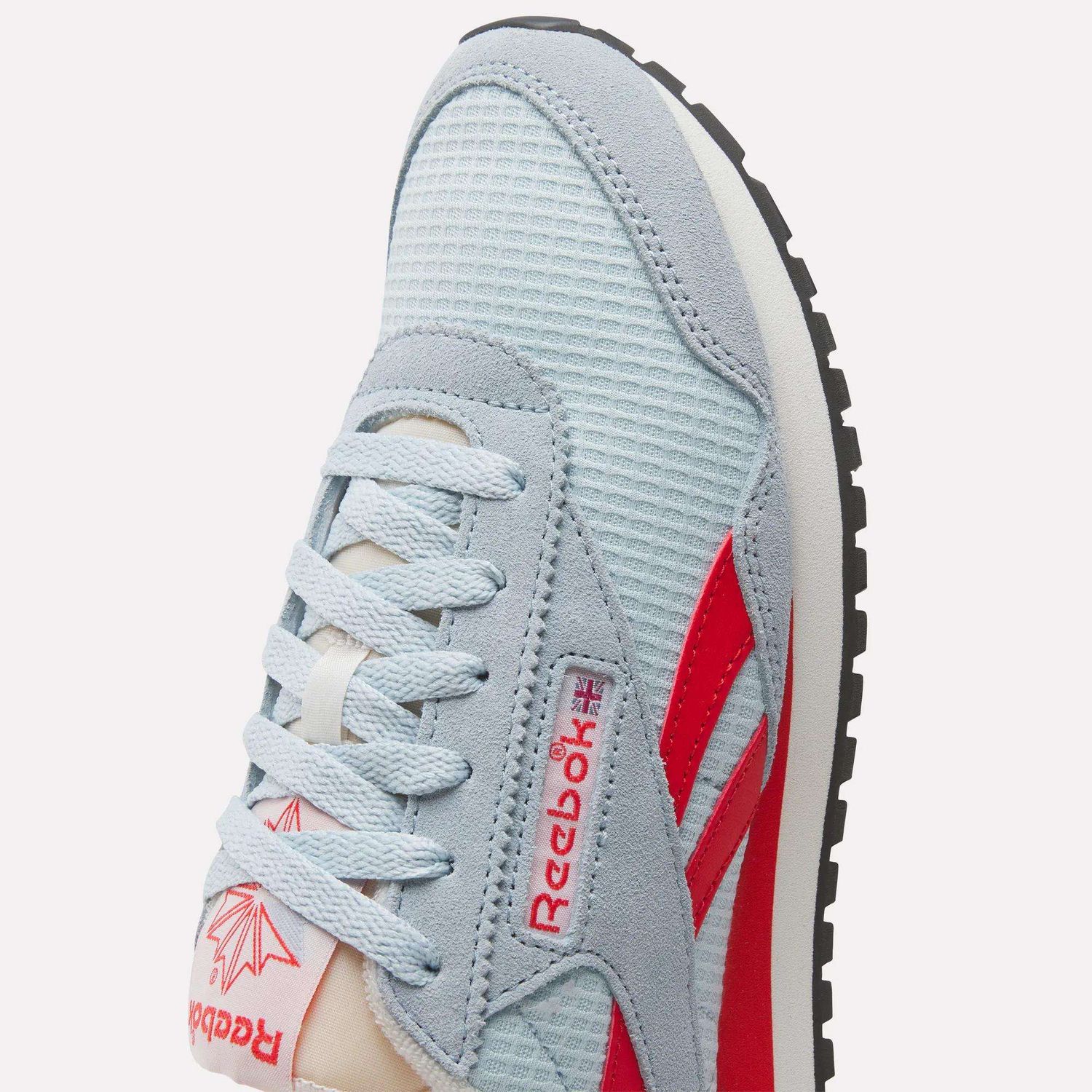 REEBOK WOMENS CLASSIC AZ SHOES- ICE BLUE/SPORT RED/WASHED BLACK