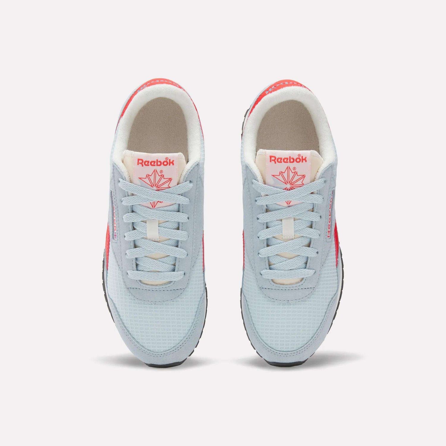 REEBOK WOMENS CLASSIC AZ SHOES- ICE BLUE/SPORT RED/WASHED BLACK