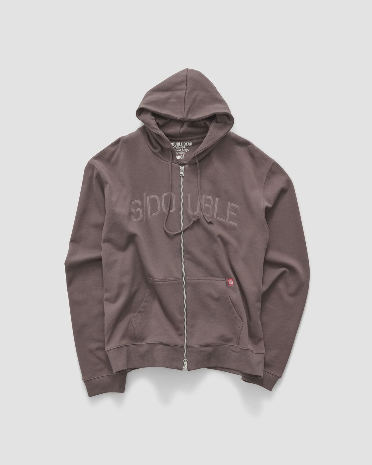 S-DOUBLE MENS MARTY TERRY ZIP HOOD - ASH