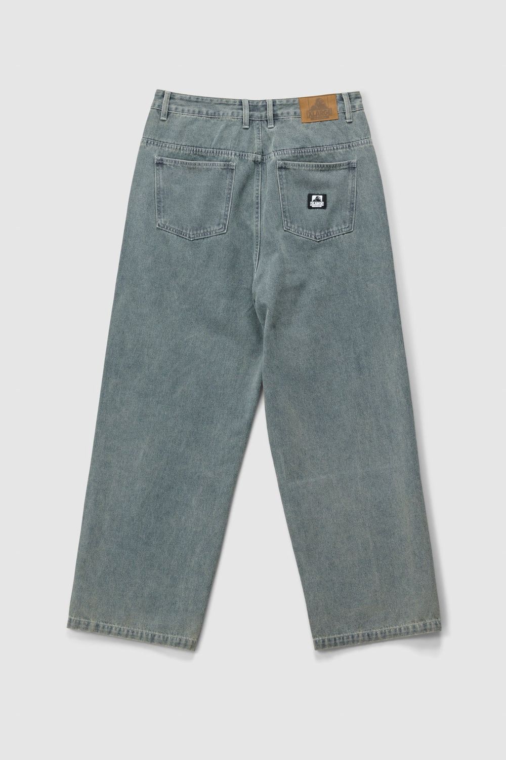 X LARGE MENS BAGGY BULL DENIM 91 PANT - VINTAGE BLUE PINK