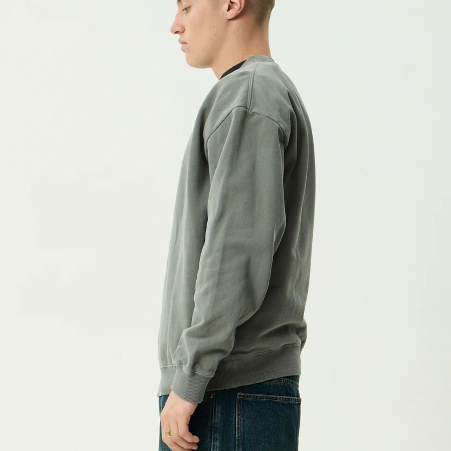 AFENDS MENS HOME - CREW NECK - WASHED SYCAMORE