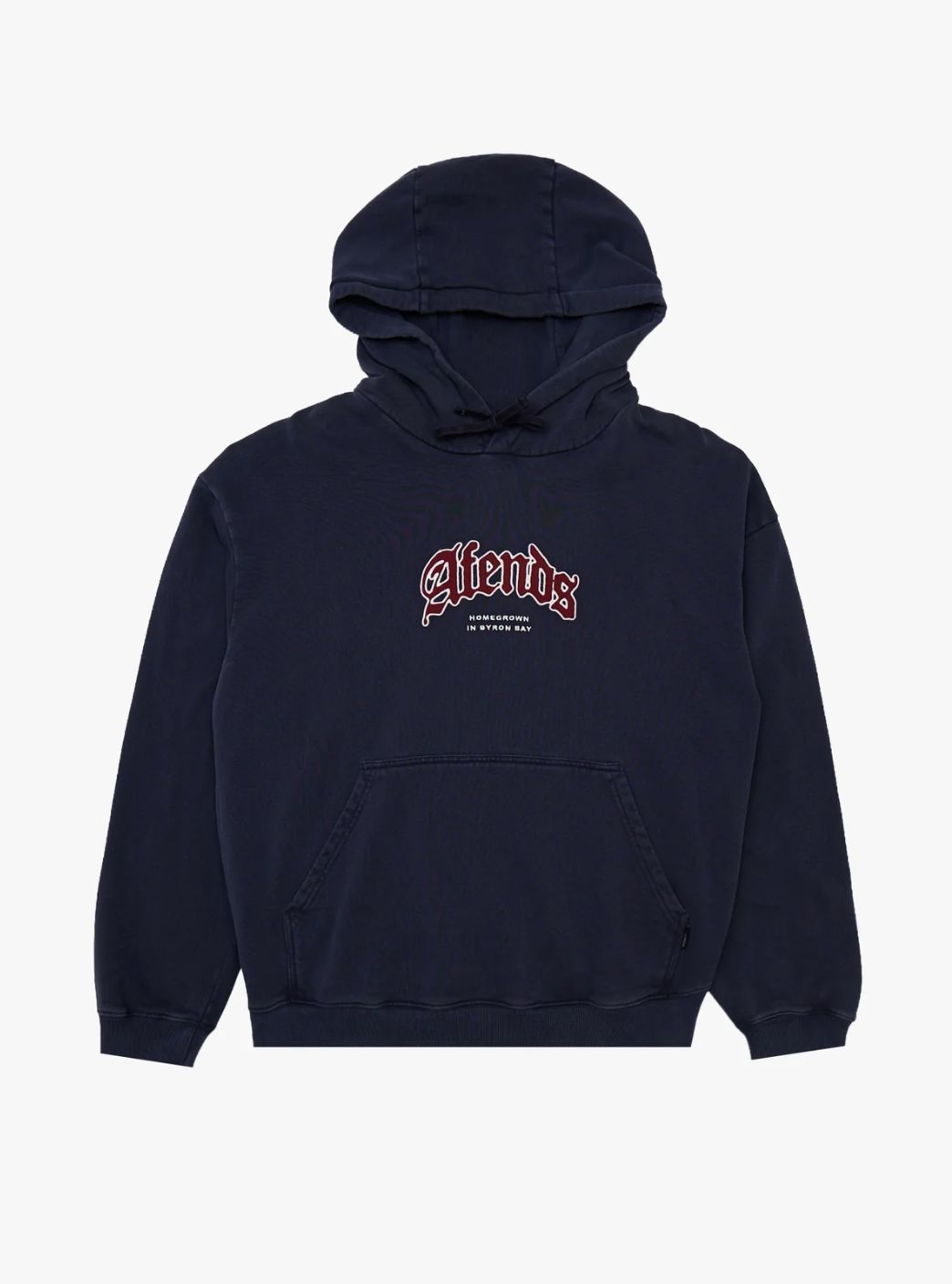 AFENDS MENS HOME - PULL ON HOOD - WASHED DEEP SEA