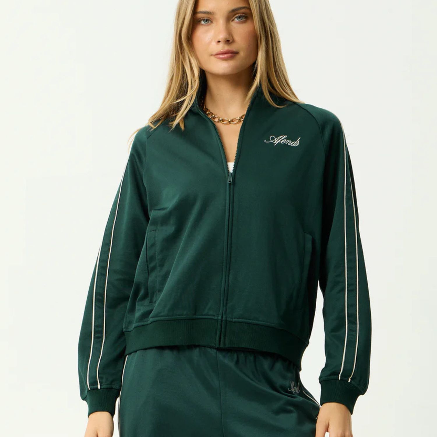 AFENDS WOMENS AVENUE - TRACK JACKET - PINE