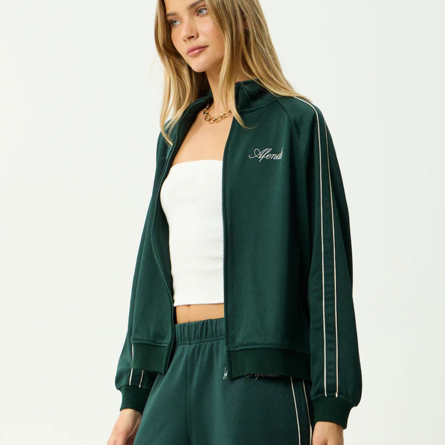 AFENDS WOMENS AVENUE - TRACK JACKET - PINE
