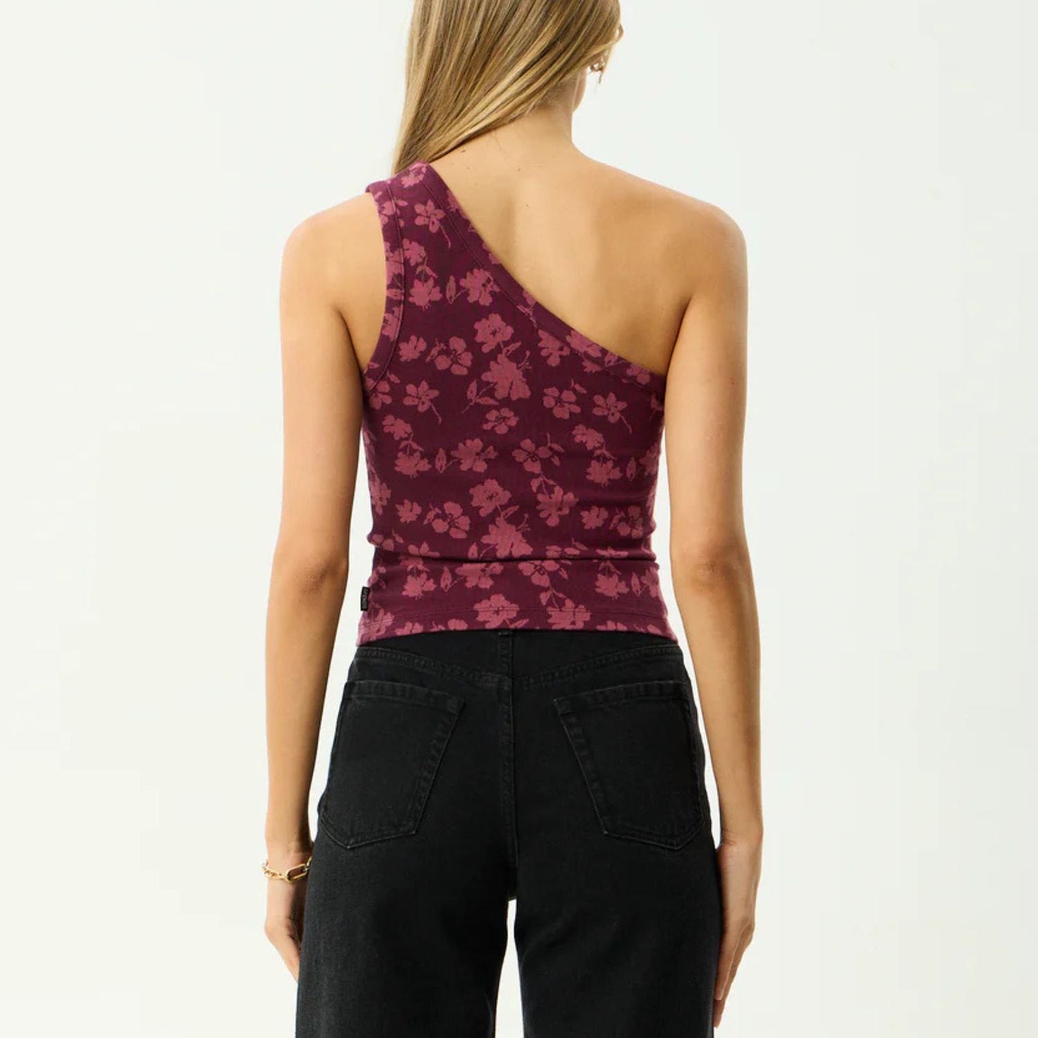 AFENDS WOMENS MARIN - ONE SHOULDER TOP - PORT