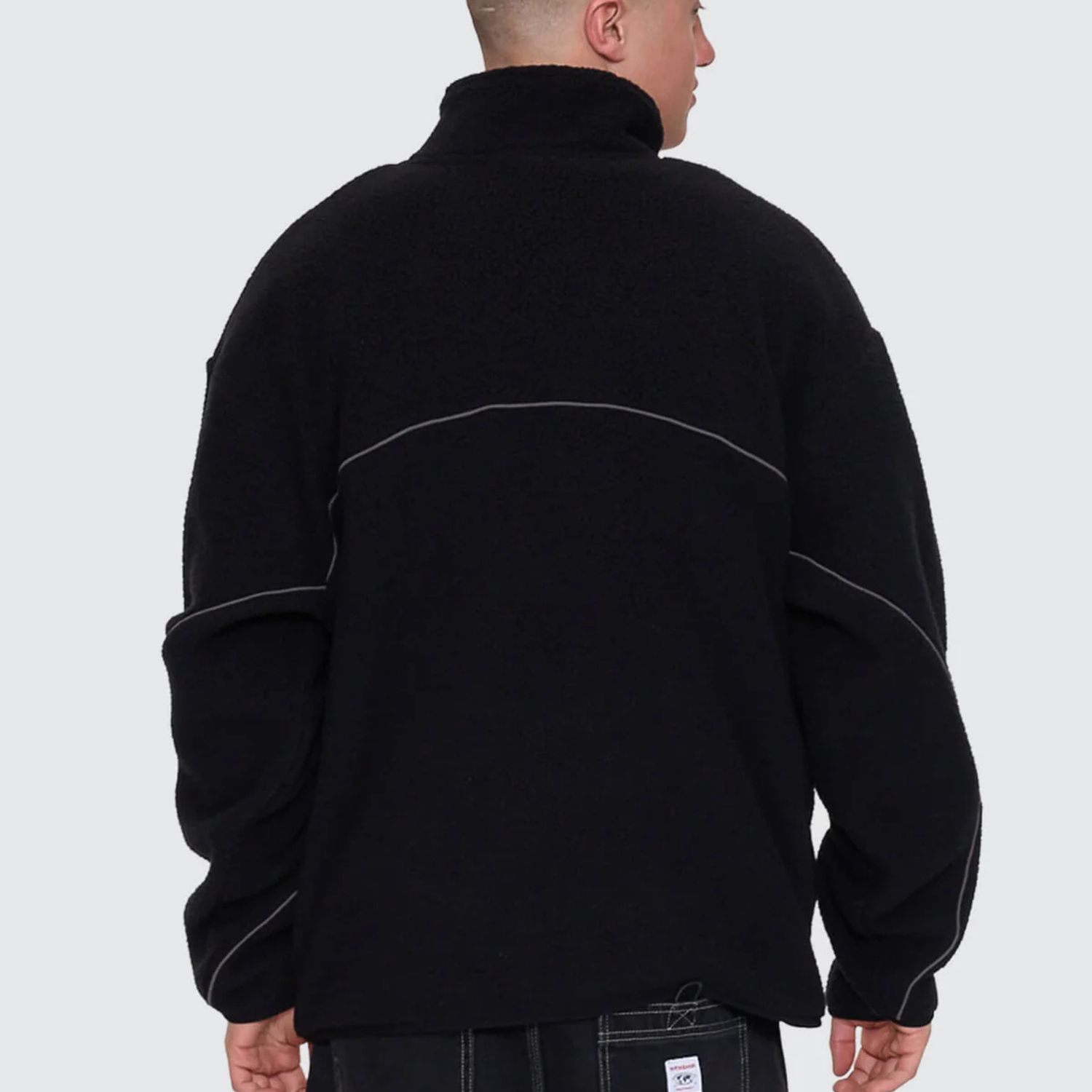 WORSHIP MENS SONIC QUARTER ZIP SHERPA FLEECE - BLACK