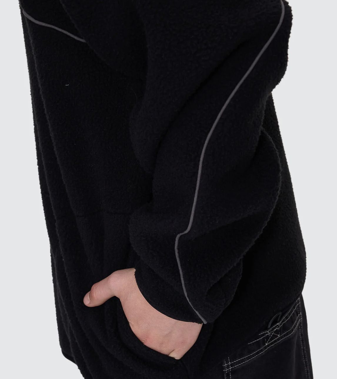 WORSHIP MENS SONIC QUARTER ZIP SHERPA FLEECE - BLACK