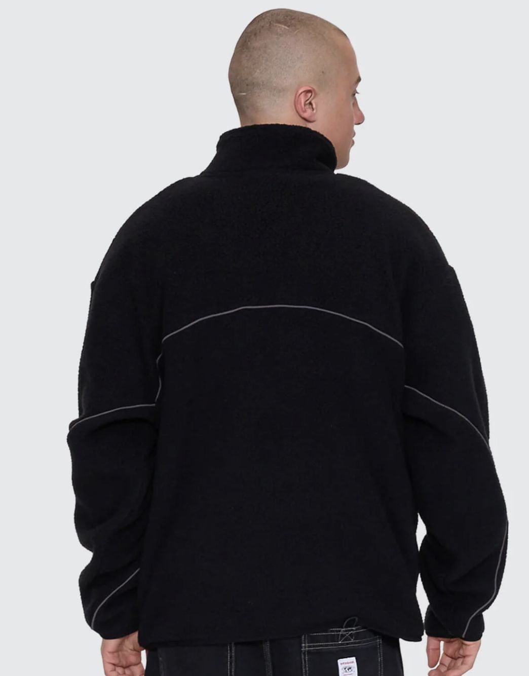 WORSHIP MENS SONIC QUARTER ZIP SHERPA FLEECE - BLACK