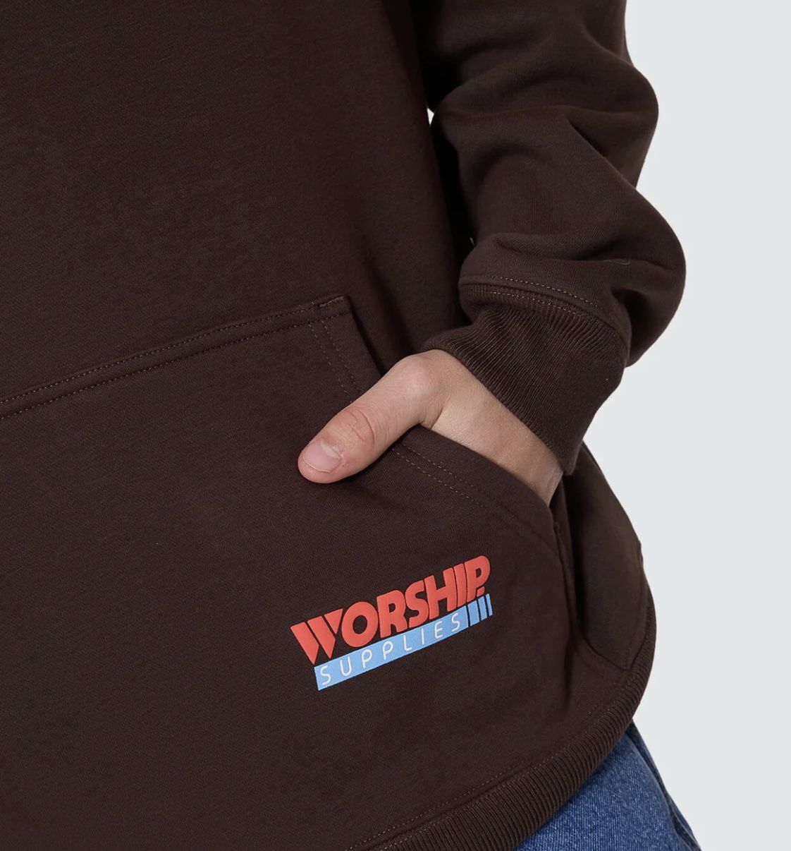 WORSHIP MENS PREPARATION PULLOVER HOOD - GANACHE