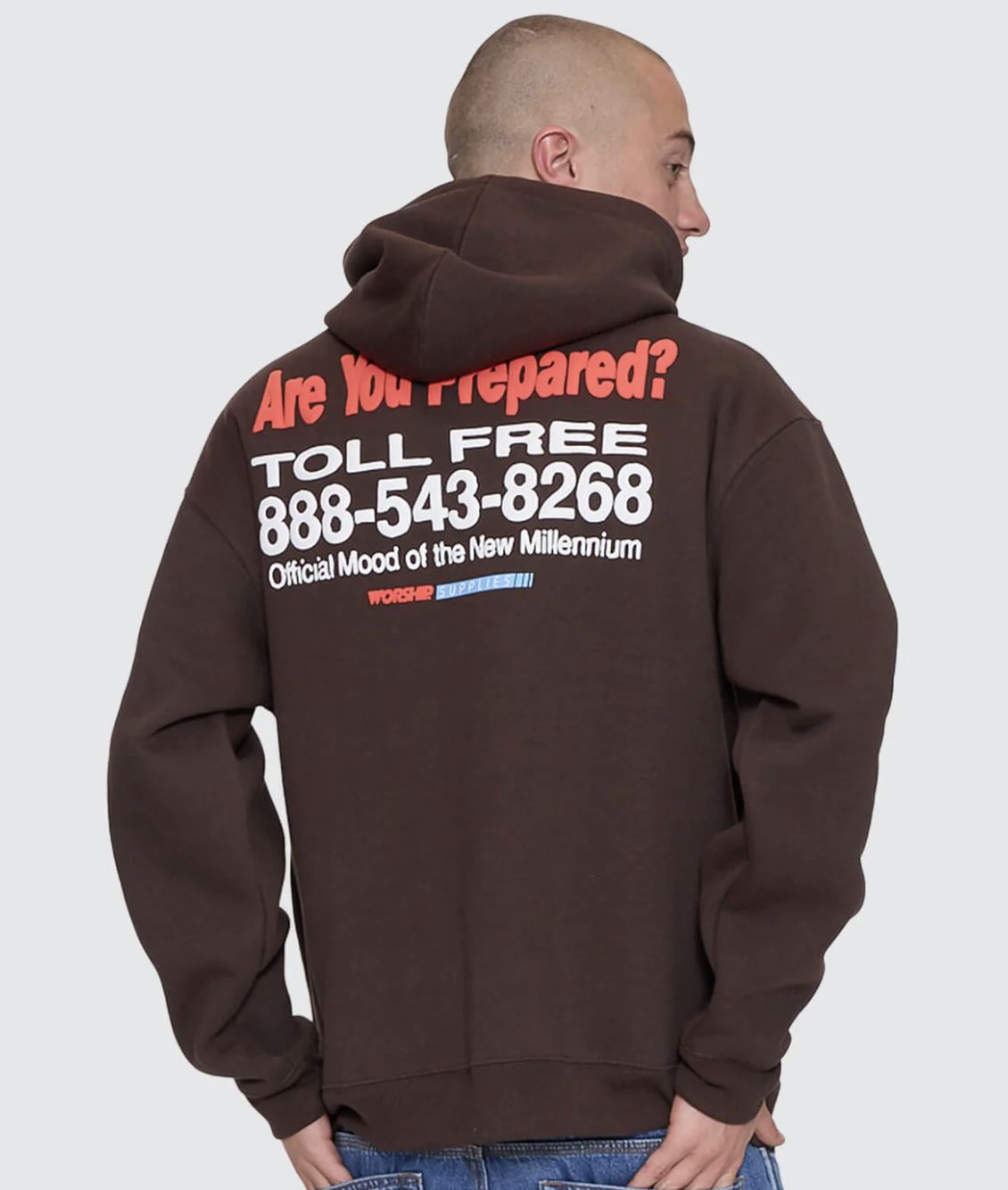 WORSHIP MENS PREPARATION PULLOVER HOOD - GANACHE