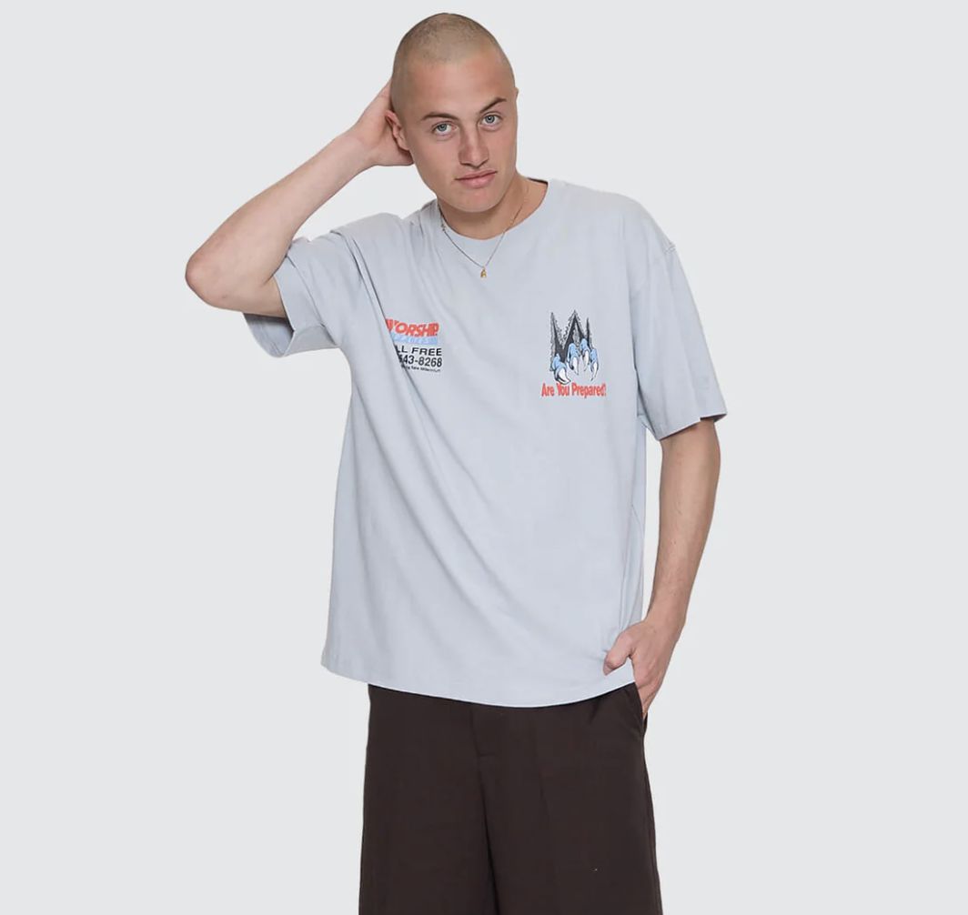 WORSHIP MENS PREPARATION SS TEE - LUNAR GREY