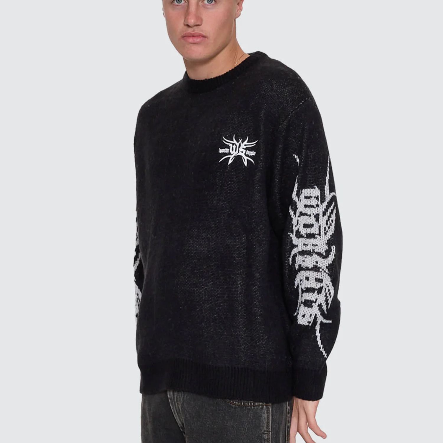 WORSHIP MENS TRUDGE KNIT CREW - BLACK