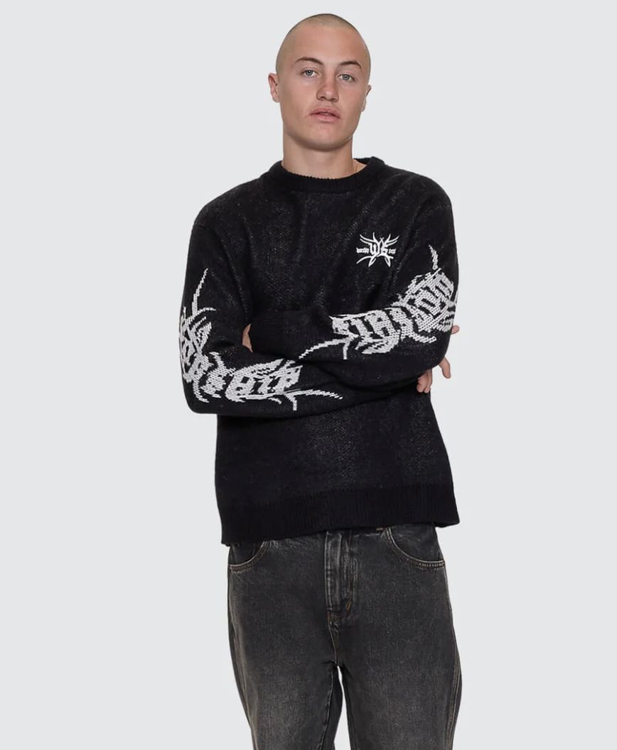 WORSHIP MENS TRUDGE KNIT CREW - BLACK