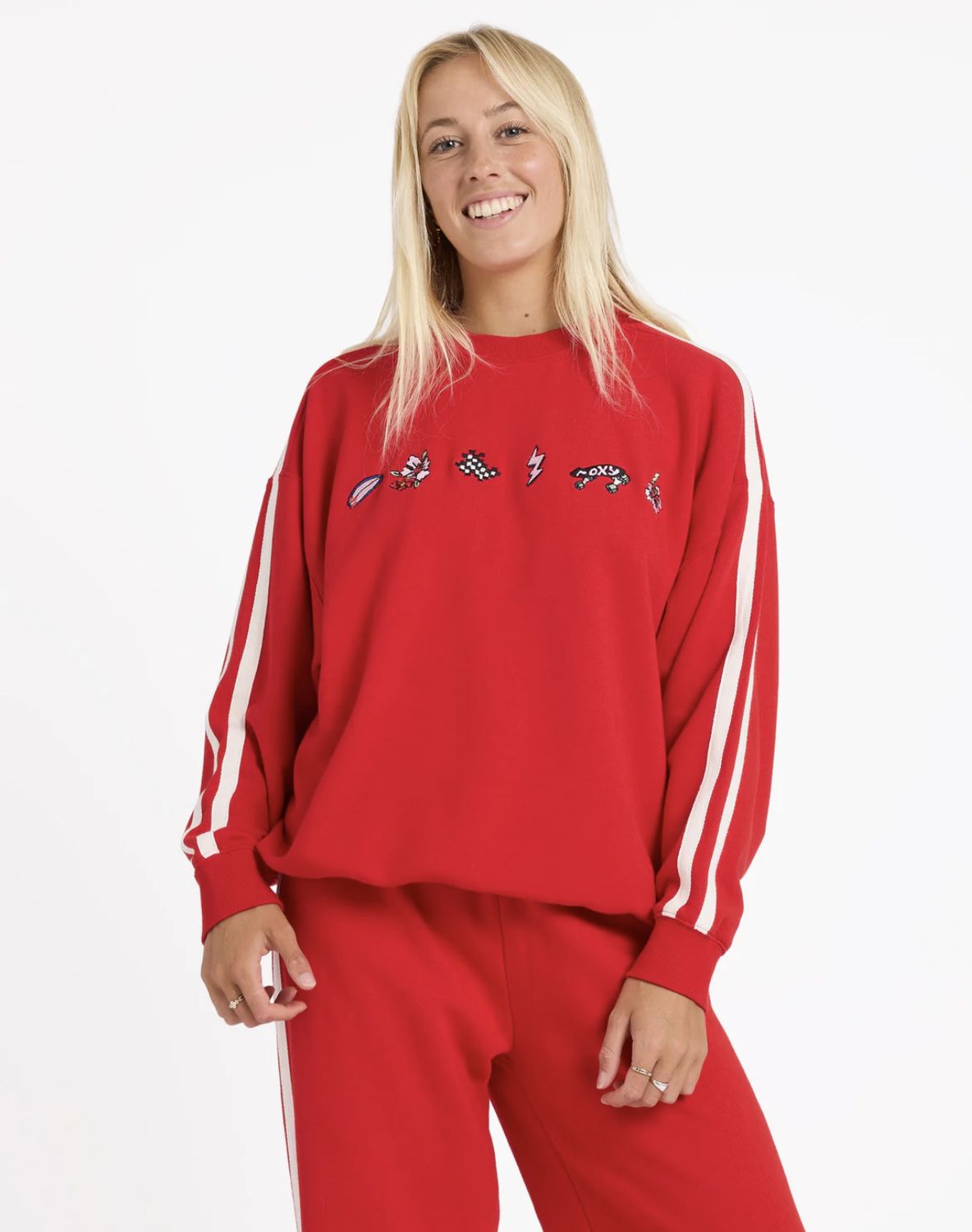 ROXY WOMENS SKETCH CREW - RIO RED