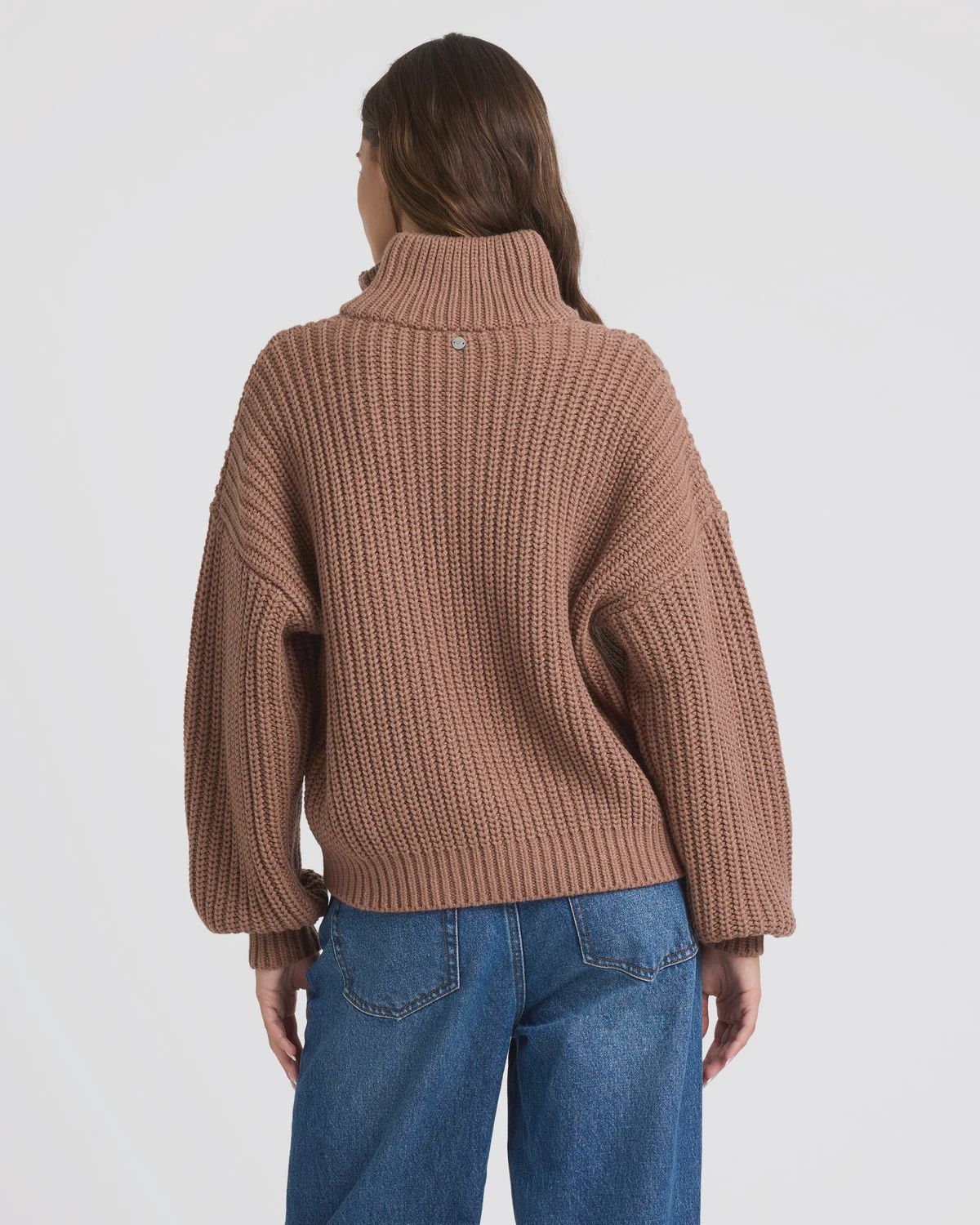 ROXY WOMENS SO COZY HALF ZIP KNIT - MOCHA