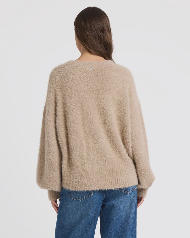 ROXY WOMENS SUNSETTER CREW KNIT - PARCHMENT