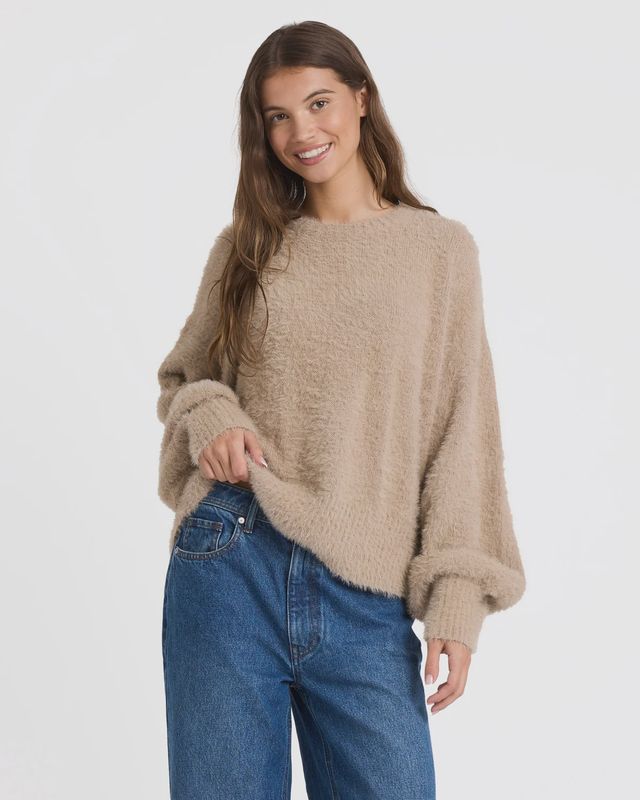 ROXY WOMENS SUNSETTER CREW KNIT - PARCHMENT