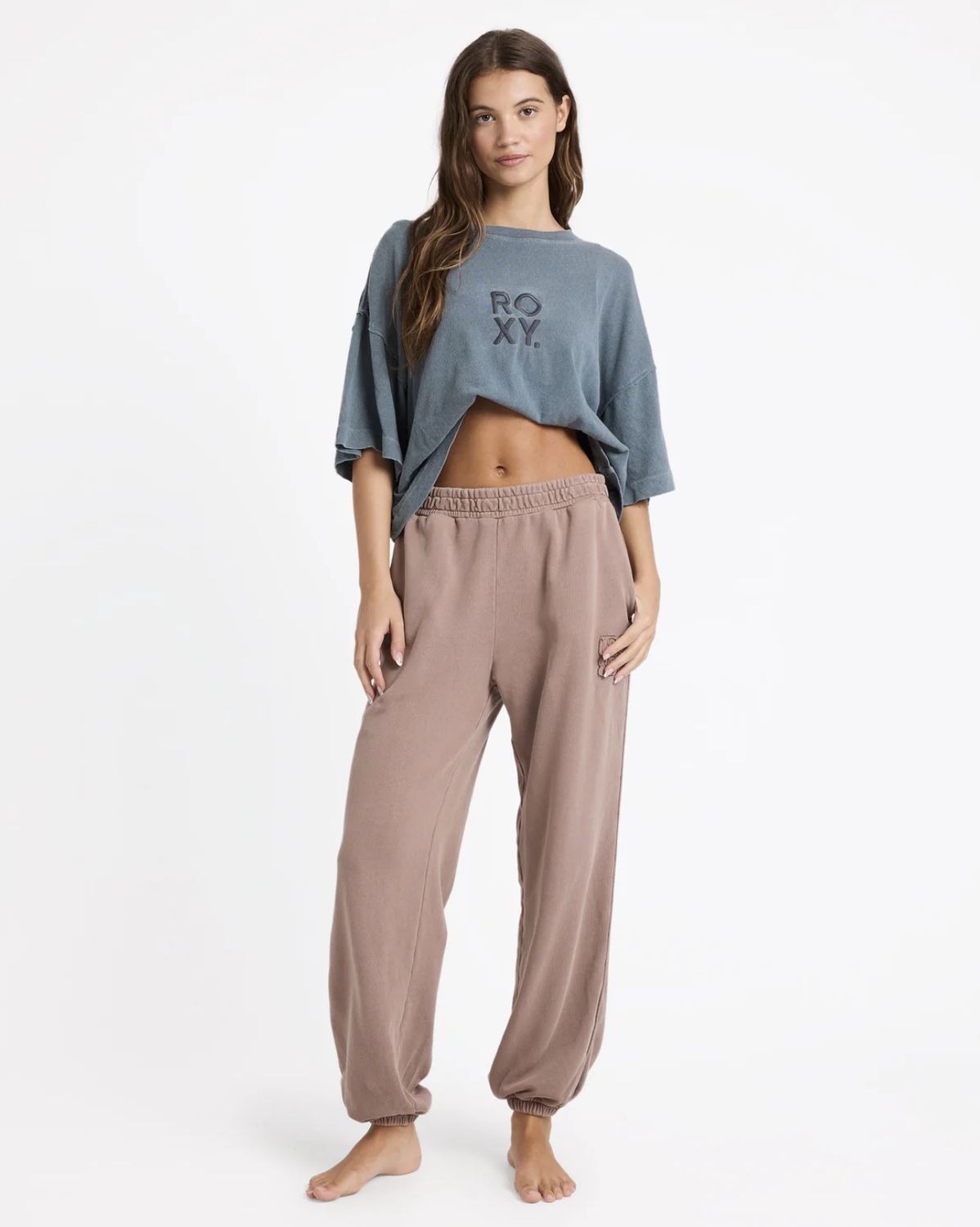 ROXY WOMENS STEPPIN UP TRACKIE PANT - MOCHA
