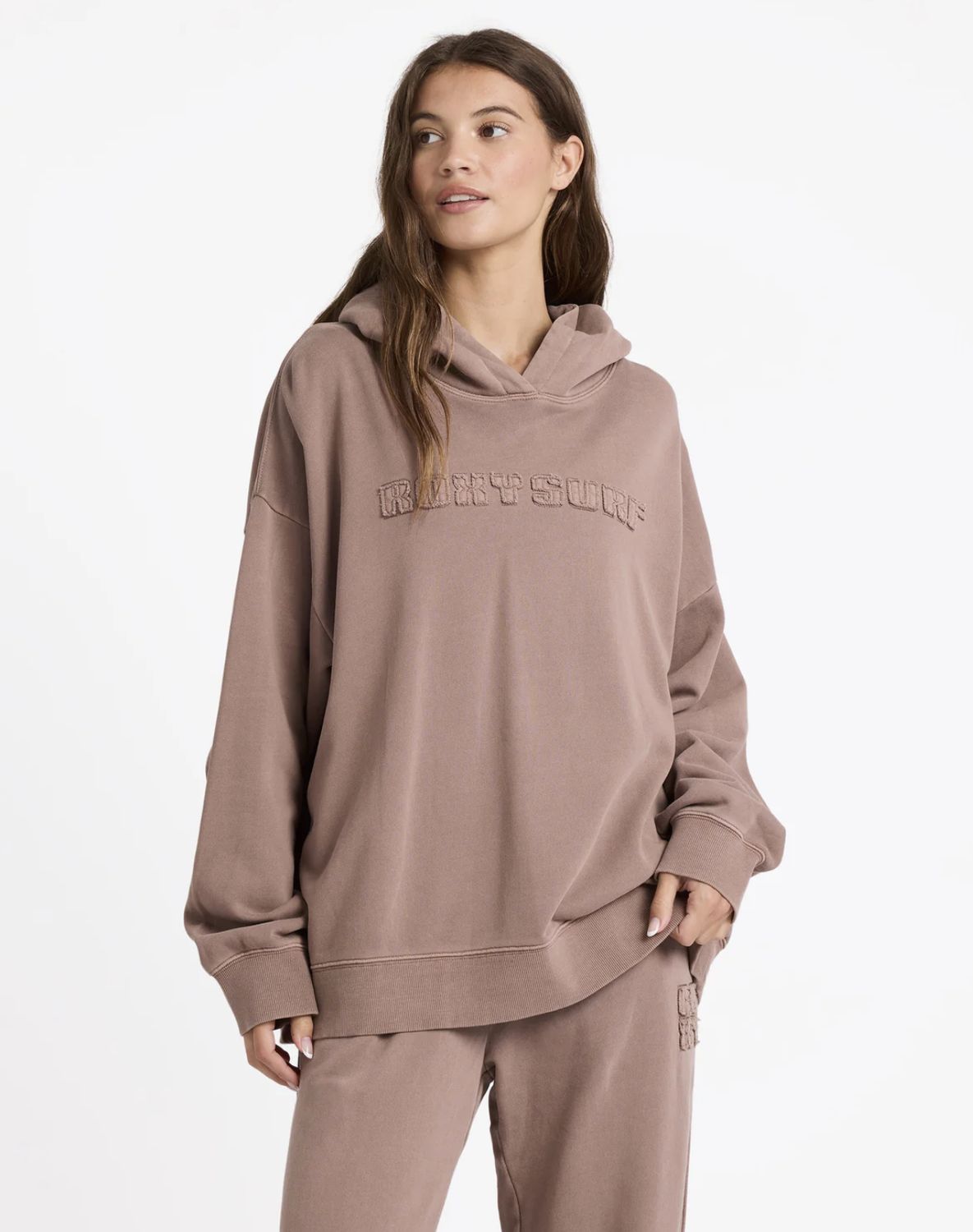 ROXY WOMENS STEPPIN UP HOODIE - MOCHA