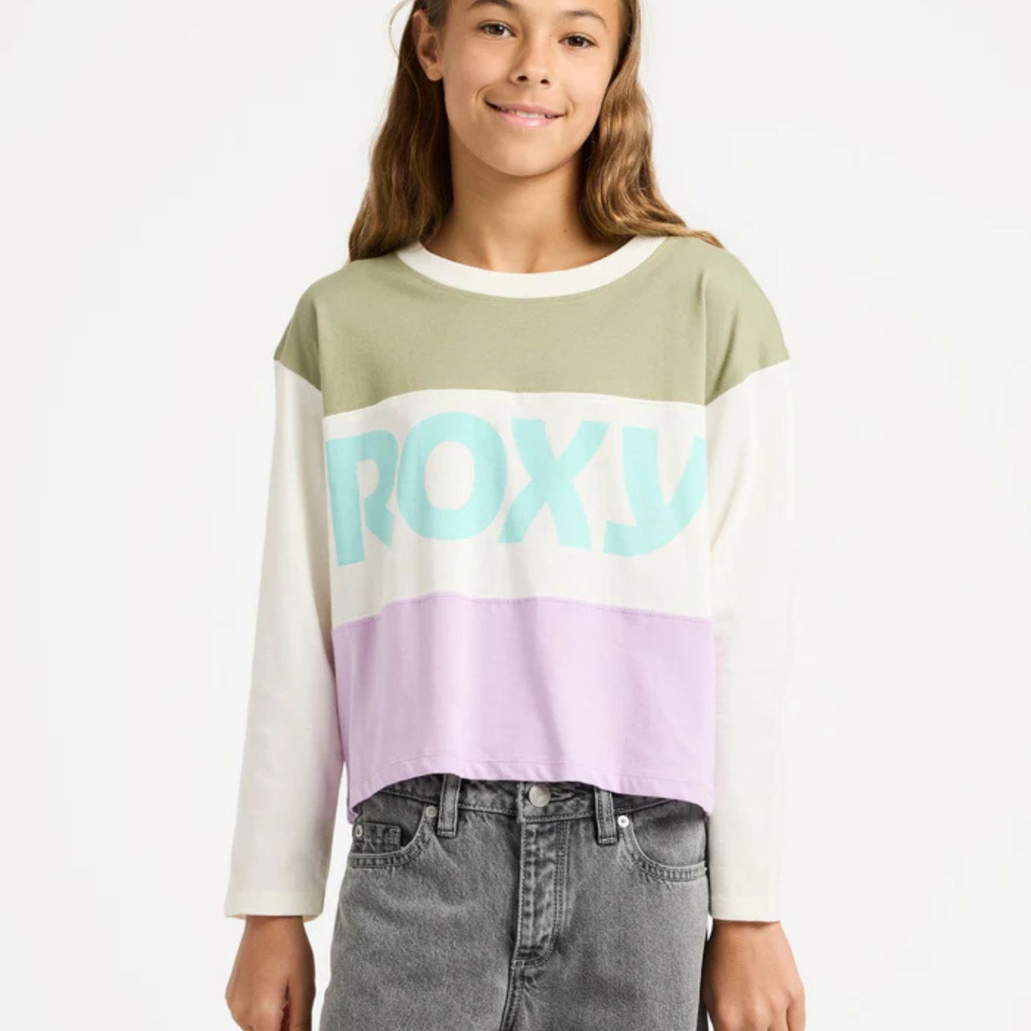 ROXY TEEN GIRLS SUNDAZE SPIRIT LS TEE - COCONUT MILK