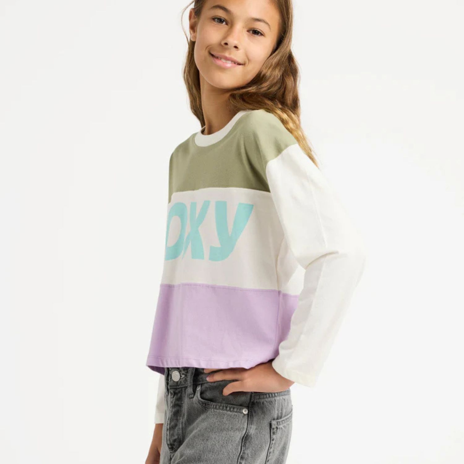 ROXY TEEN GIRLS SUNDAZE SPIRIT LS TEE - COCONUT MILK