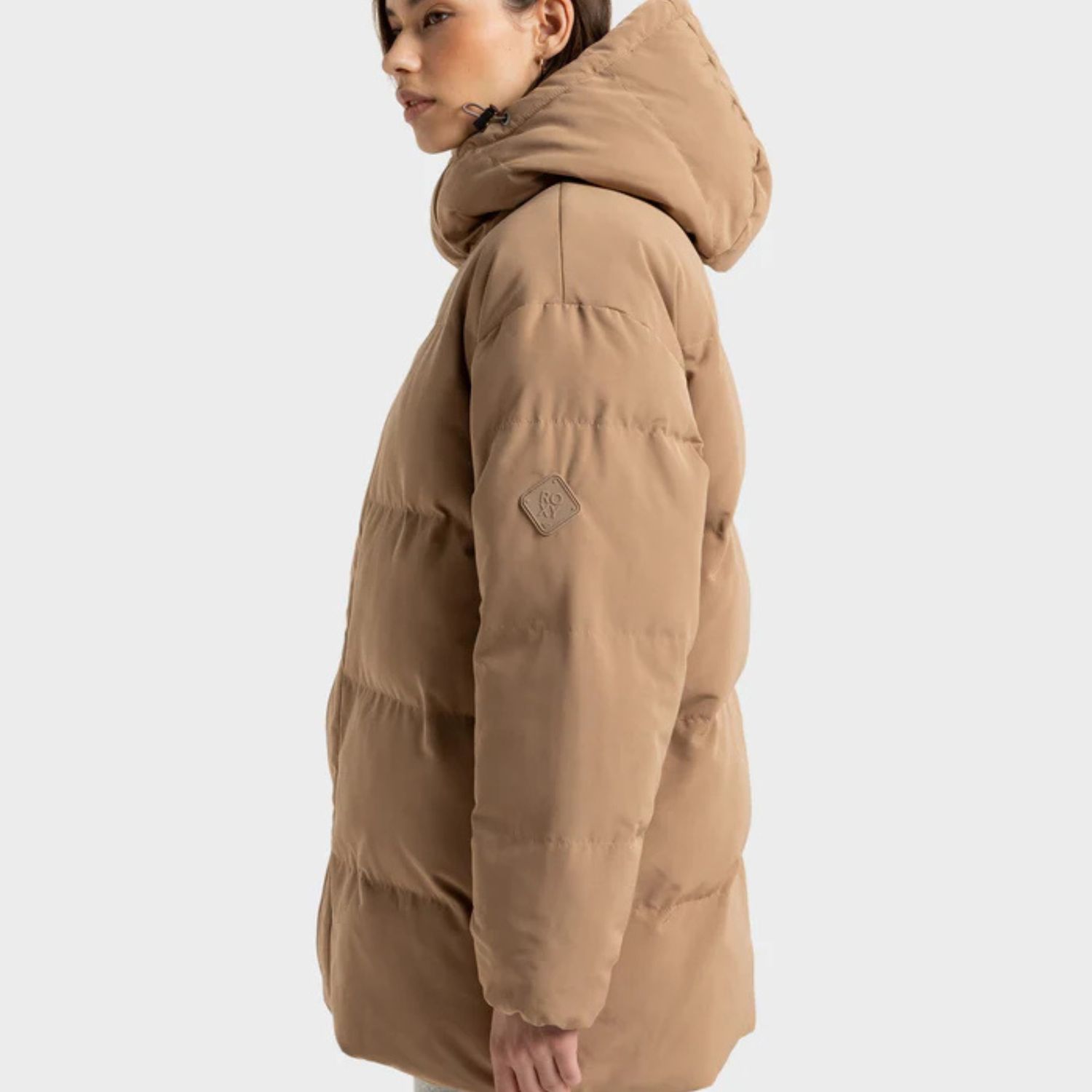 ROXY WOMENS OCEAN WAYS PUFFER JACKET - PORTABELLA