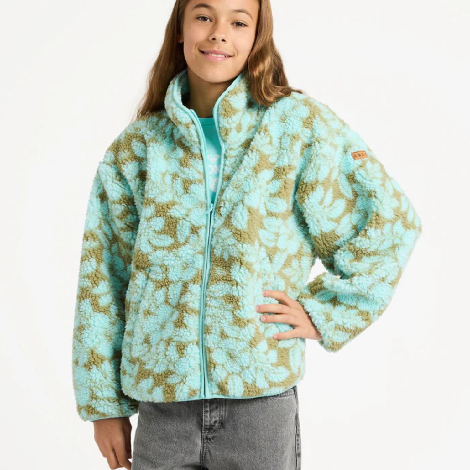 ROXY TEEN GIRLS LIKE ELECTRICITY POLAR FLEECE - OIL GREEN THE MO MINI