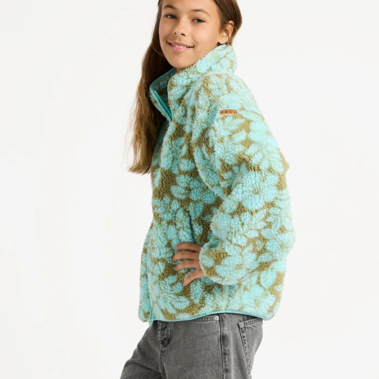 ROXY TEEN GIRLS LIKE ELECTRICITY POLAR FLEECE - OIL GREEN THE MO MINI