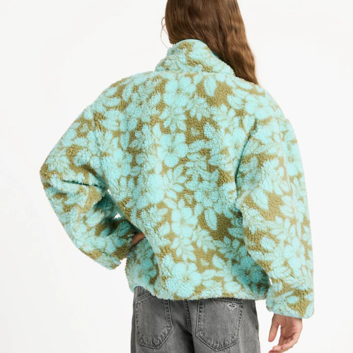 ROXY TEEN GIRLS LIKE ELECTRICITY POLAR FLEECE - OIL GREEN THE MO MINI