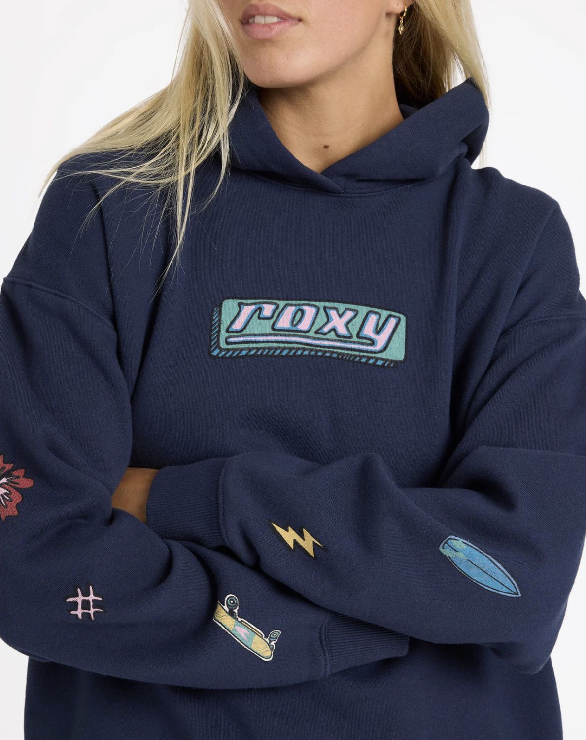 ROXY WOMENS GOING BACK HOODIE - INDIGO