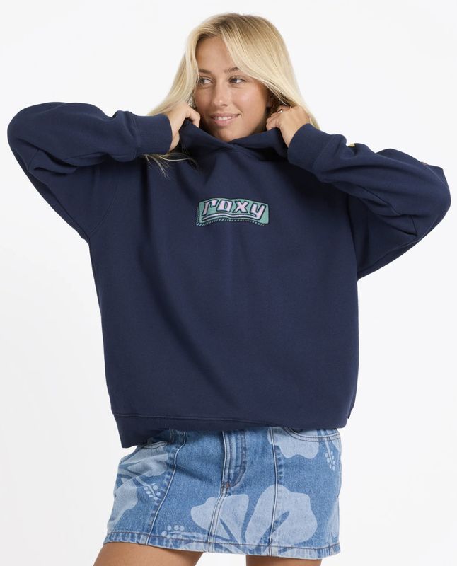 ROXY WOMENS GOING BACK HOODIE - INDIGO
