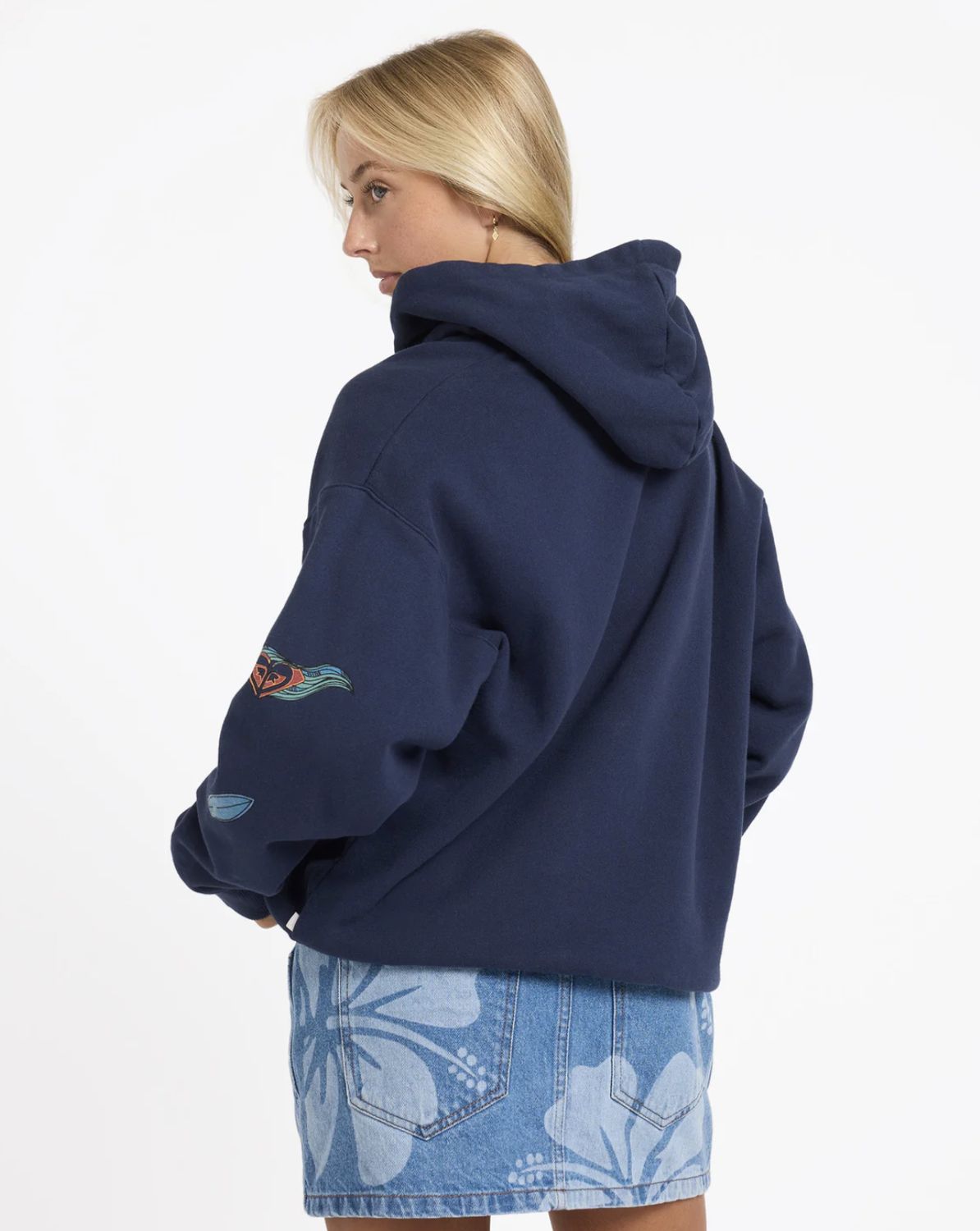 ROXY WOMENS GOING BACK HOODIE - INDIGO