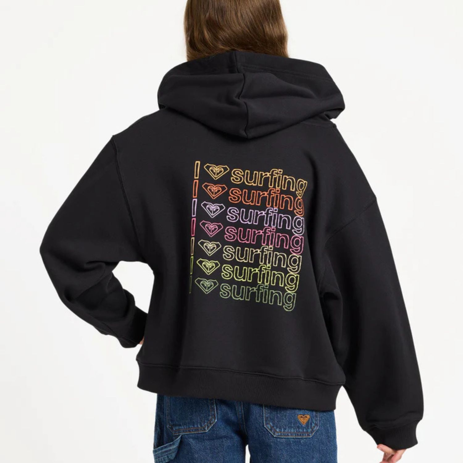 ROXY TEEN GIRLS MIDNIGHT HIKE BRUHSED RG ZIP FLEECE - ANTHRACITE