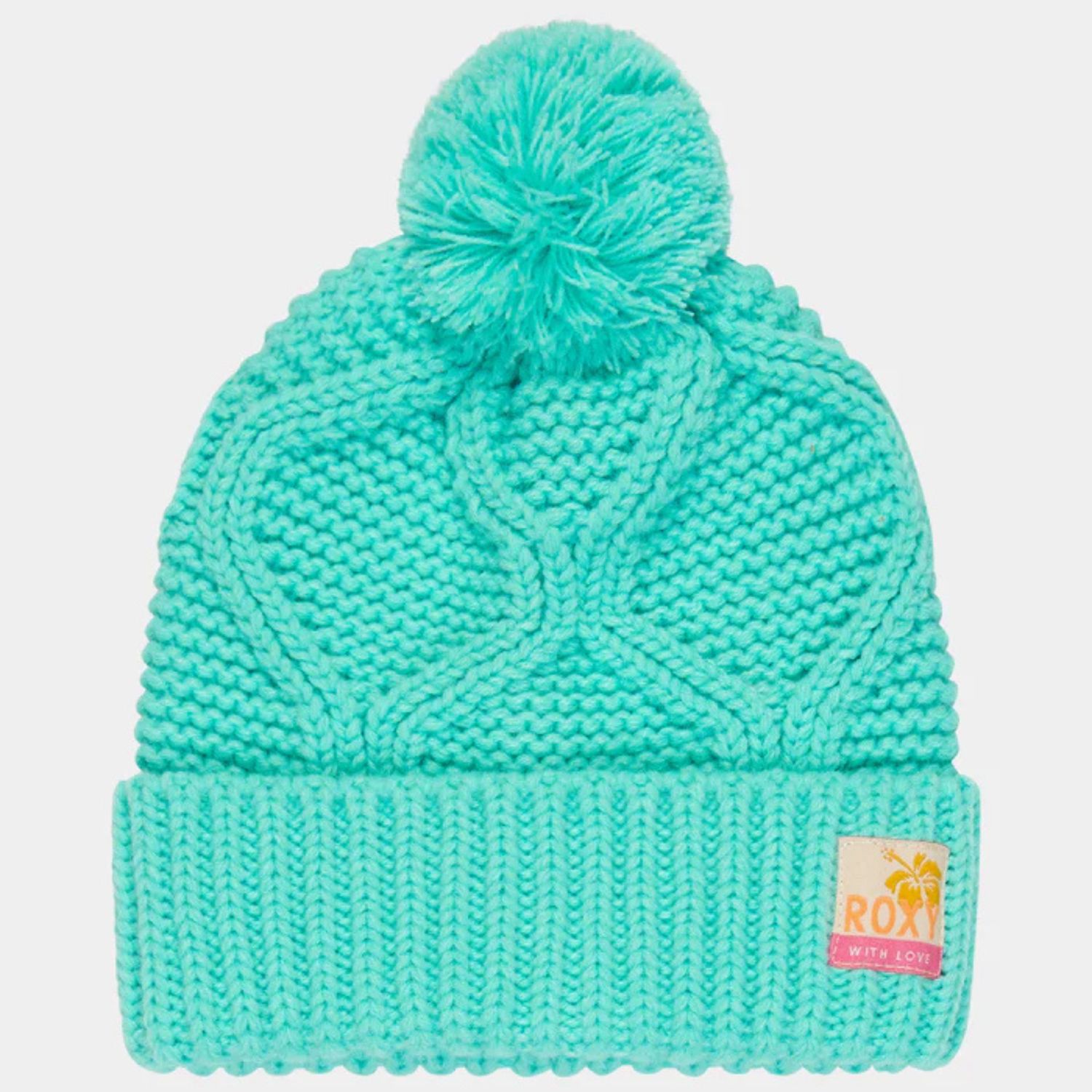 ROXY TEEN GIRLS PETITE HANG FIVE BEANIE - AQUA SPLASH