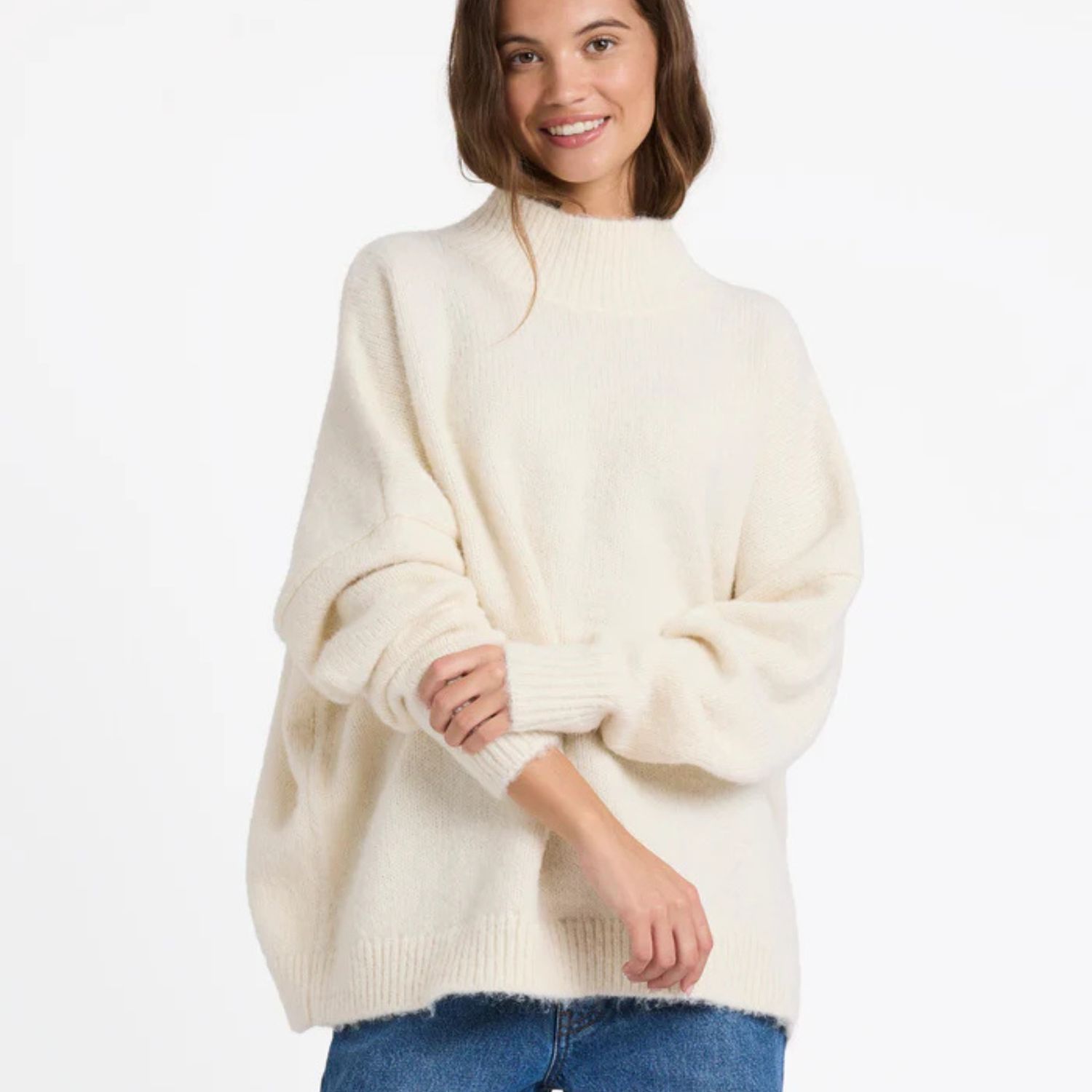 ROXY WOMENS IN THE CLOUDS SWEATER KNIT - BONE