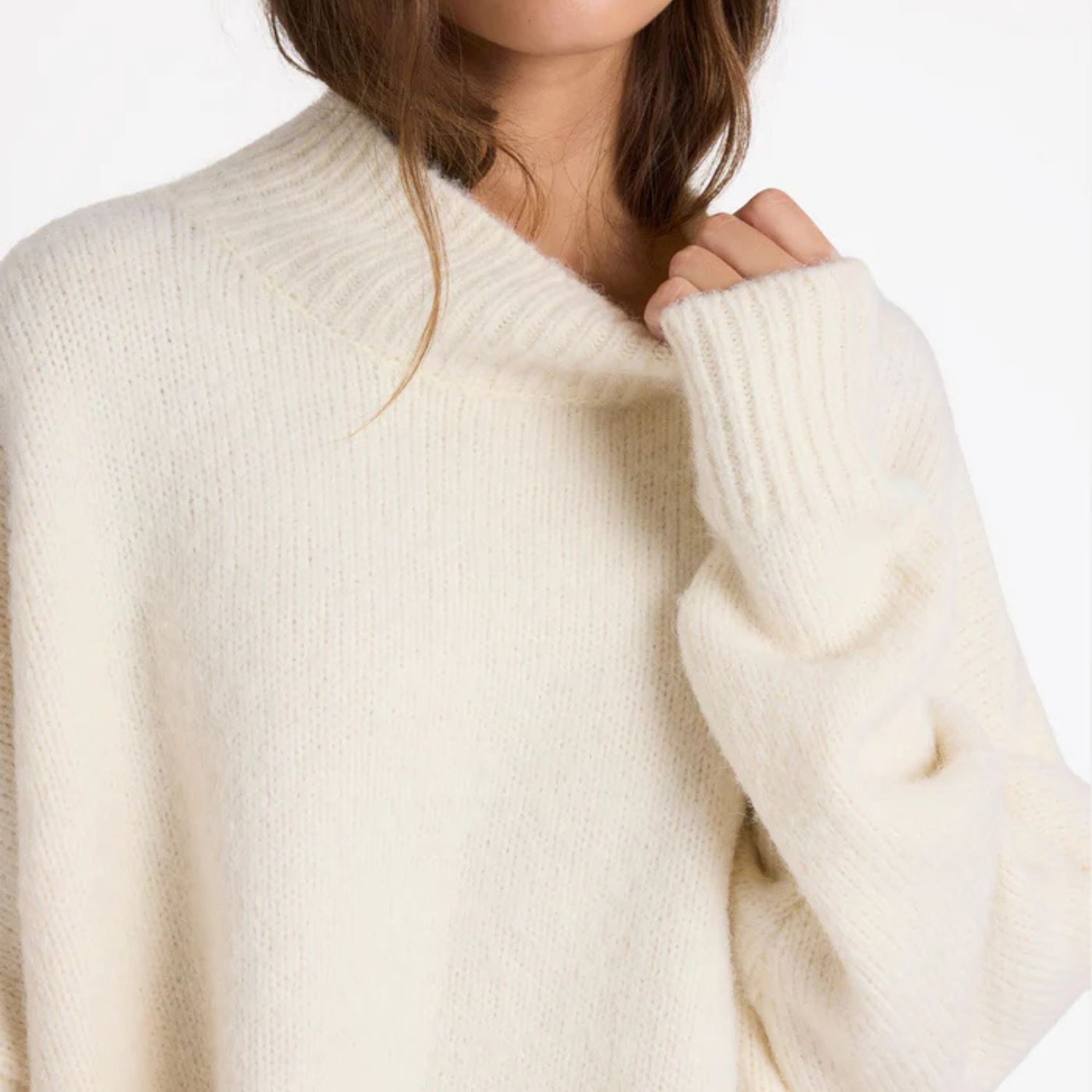 ROXY WOMENS IN THE CLOUDS SWEATER KNIT - BONE