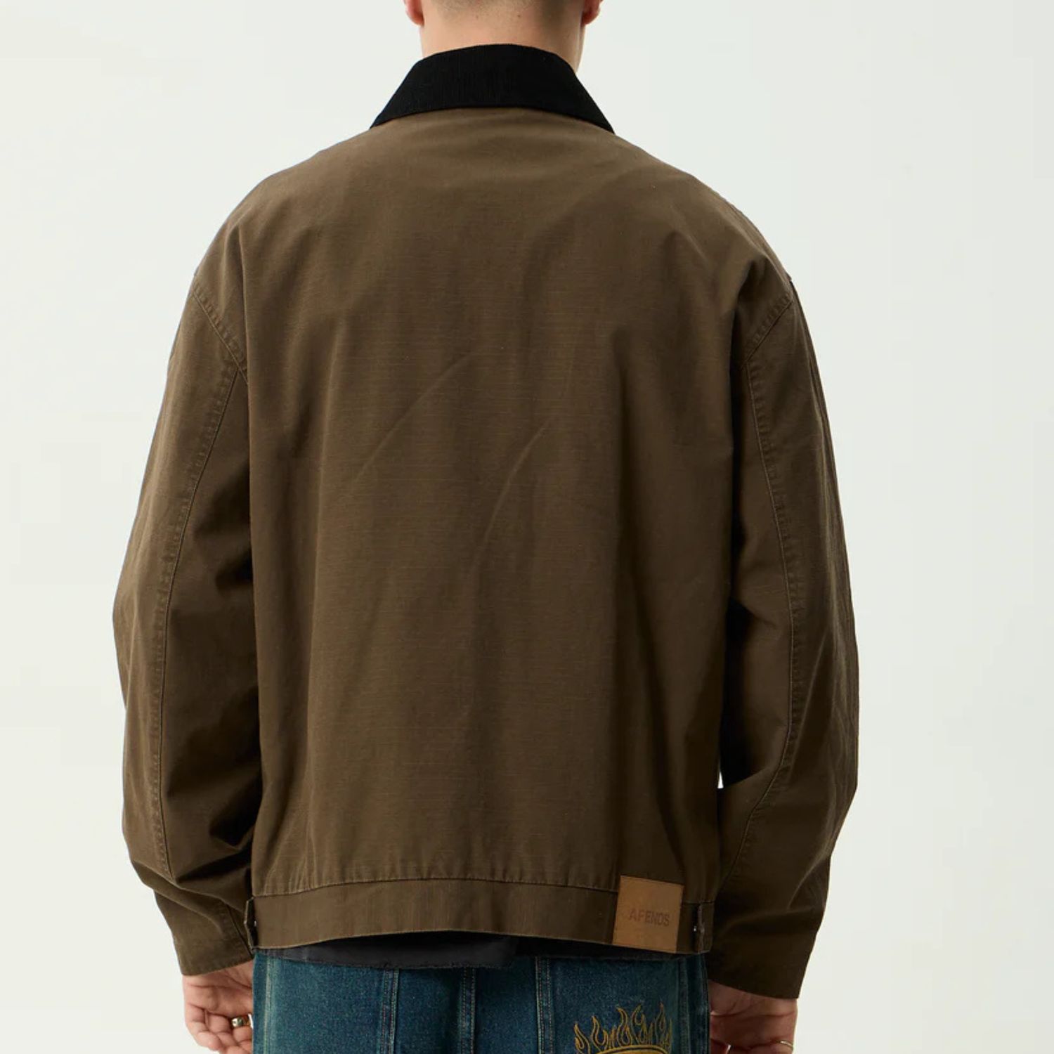 AFENDS MENS CASINO ORACLE V.2 - WORKWEAR JACKET - WASHED COFFEE