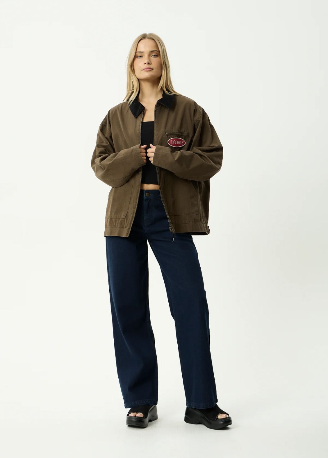 AFENDS MENS CASINO ORACLE V.2 - WORKWEAR JACKET - WASHED COFFEE