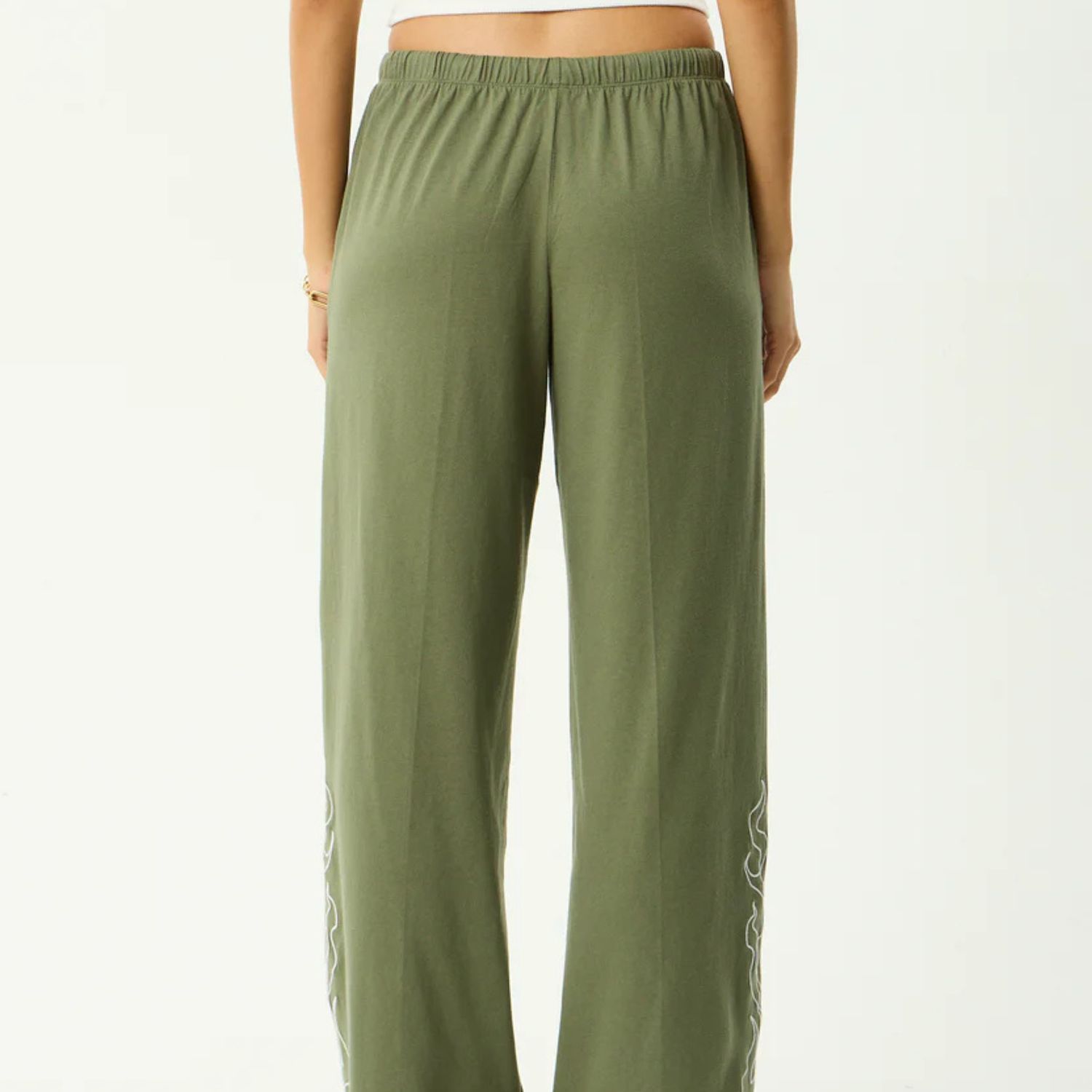 AFENDS WOMENS DIRTS - JERSEY PANT - DEEP OLIVE