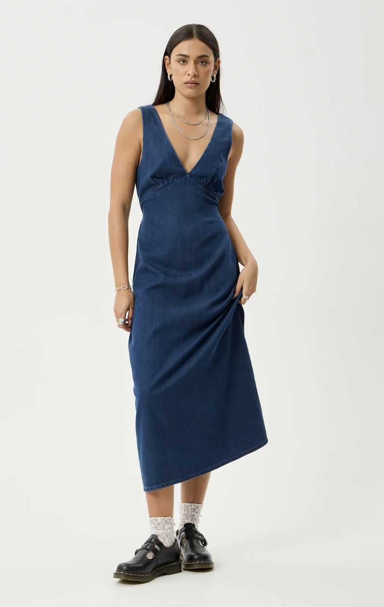 AFENDS WOMENS PALMER - MAXI DRESS - INK