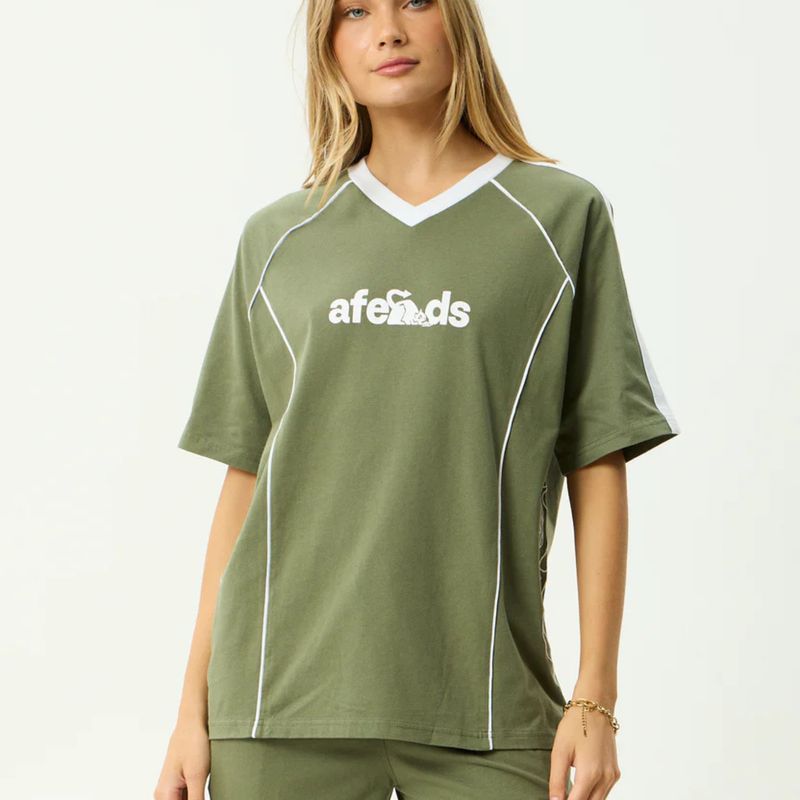 AFENDS WOMENS DIRTS - OVERSIZED TEE - DEEP OLIVE
