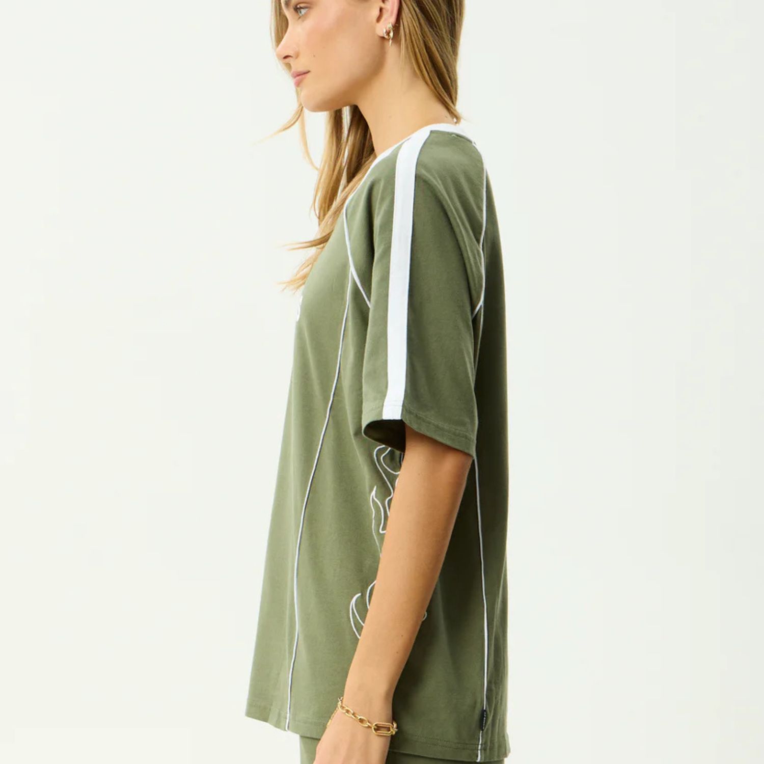 AFENDS WOMENS DIRTS - OVERSIZED TEE - DEEP OLIVE