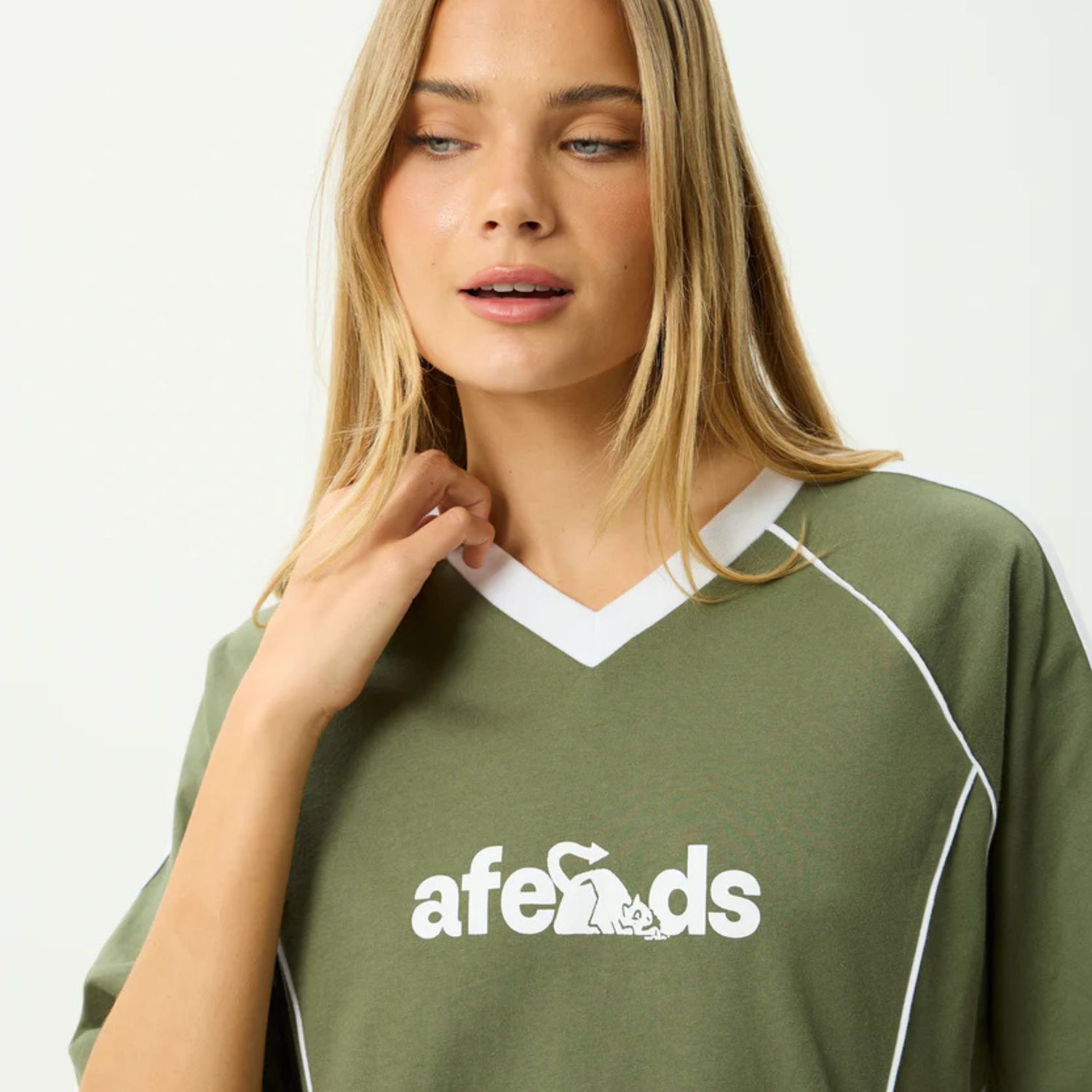 AFENDS WOMENS DIRTS - OVERSIZED TEE - DEEP OLIVE