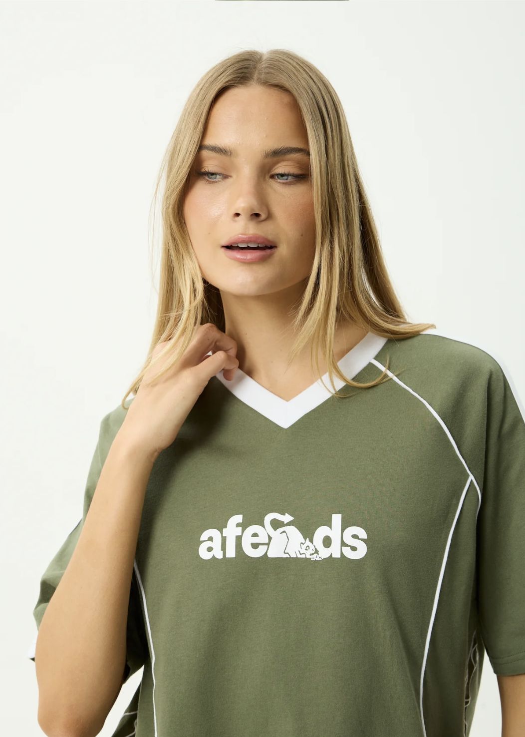 AFENDS WOMENS DIRTS - OVERSIZED TEE - DEEP OLIVE