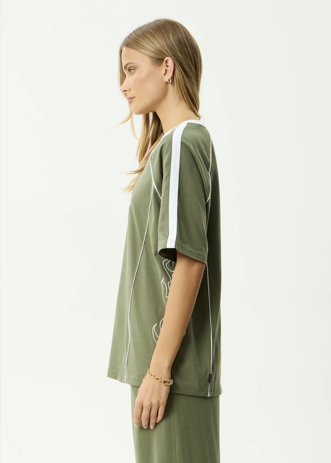 AFENDS WOMENS DIRTS - OVERSIZED TEE - DEEP OLIVE