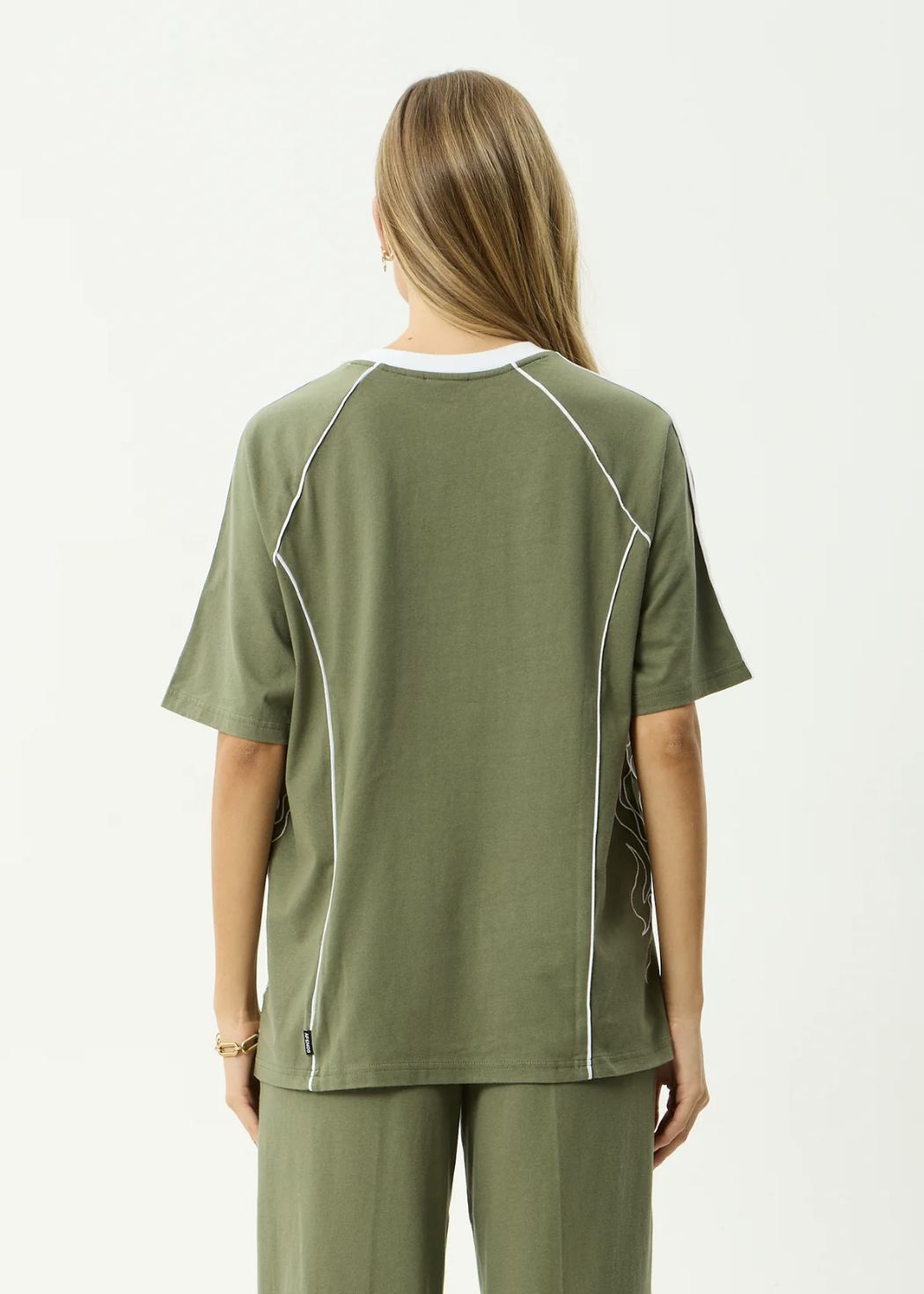 AFENDS WOMENS DIRTS - OVERSIZED TEE - DEEP OLIVE
