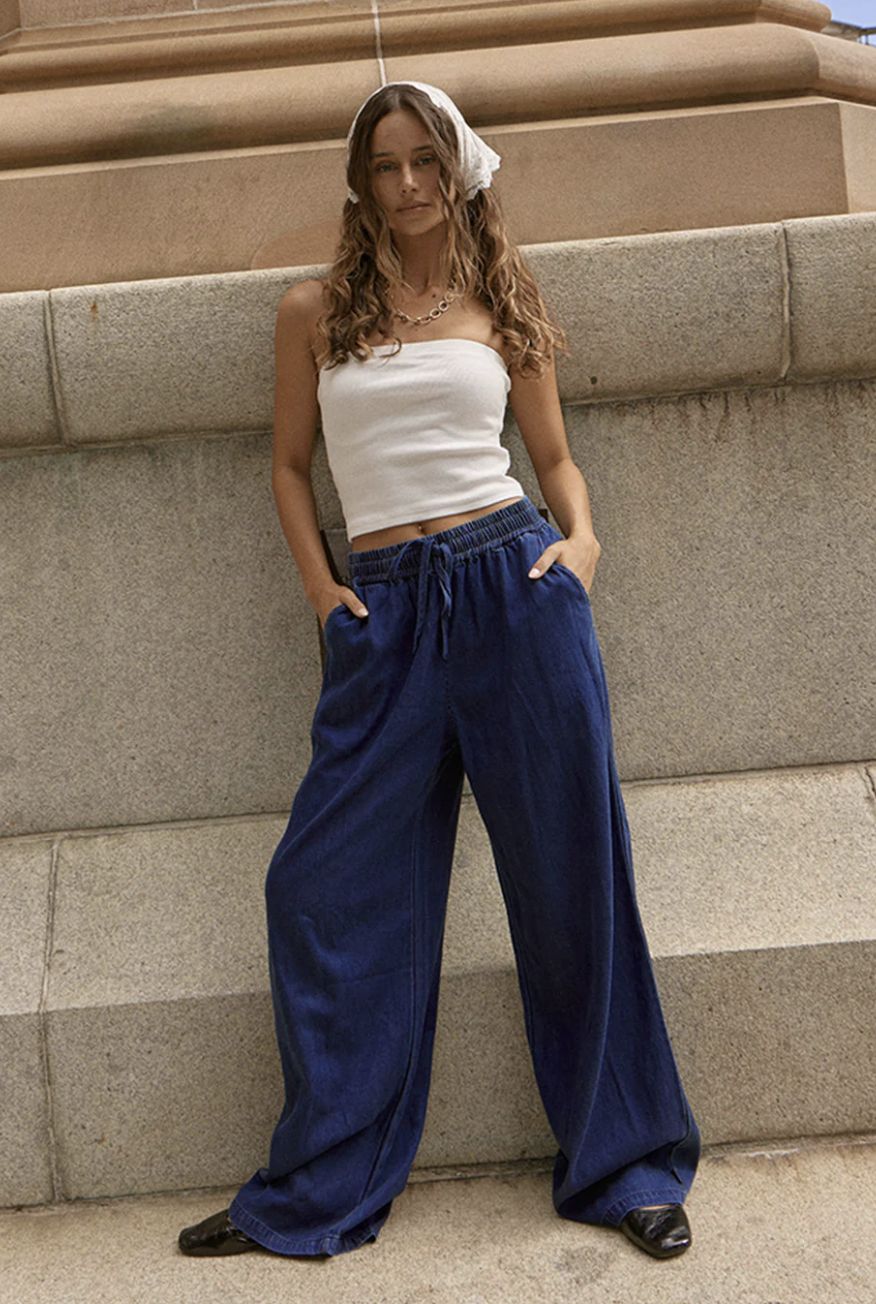 AFENDS WOMENS PALMER - WIDE LEG PANT - INK