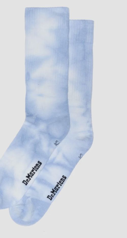 DR MARTENS TIE DYE SOCK SOCKS - CORNFLOWER BLUE ORGANIC COTTON BLEND