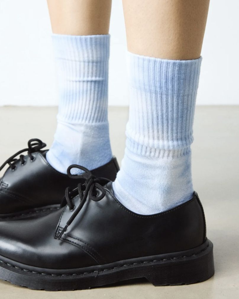 DR MARTENS TIE DYE SOCK SOCKS - CORNFLOWER BLUE ORGANIC COTTON BLEND