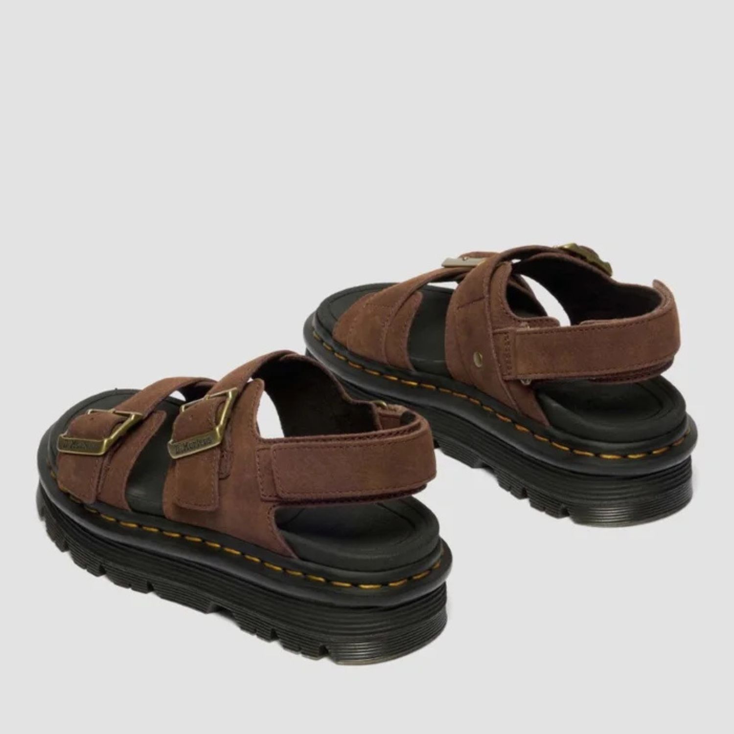 DR MARTENS UNISEX ZEBZAG SANDAL - SEPIA BROWN TUMBLED NUBUCK